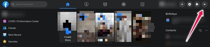 Ad Activity Facebook Desktop Dropdown Menu
