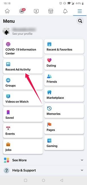 Ad Activity Facebook Mobile Recent Ad Activity