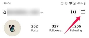Ad Activity Instagram Hamburger Menu
