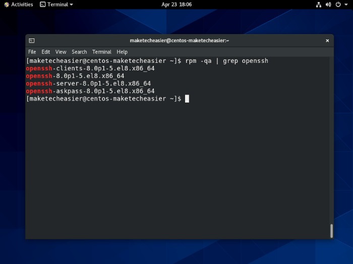 Almalinux Centos Openssh Versions