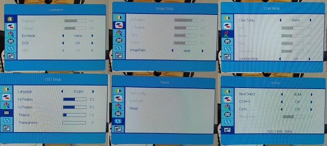 Auzai Computer Monitor Review Menu