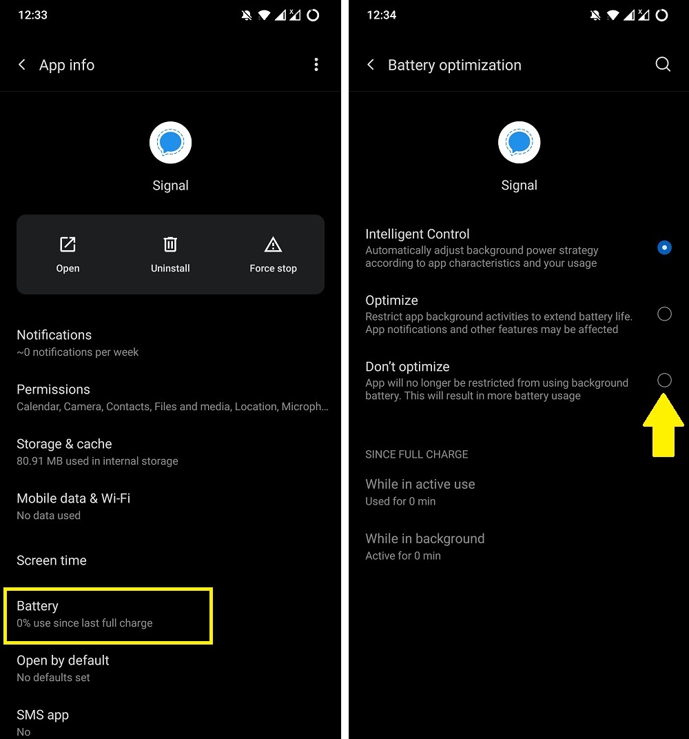 Battery Optimization Disabled