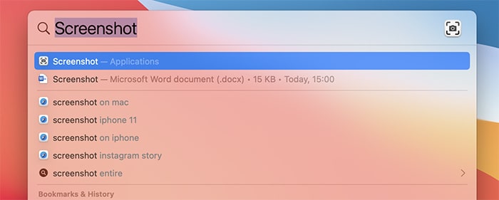 Capturing Screenshots Cursor Mac Spotlight Search Screenshot App