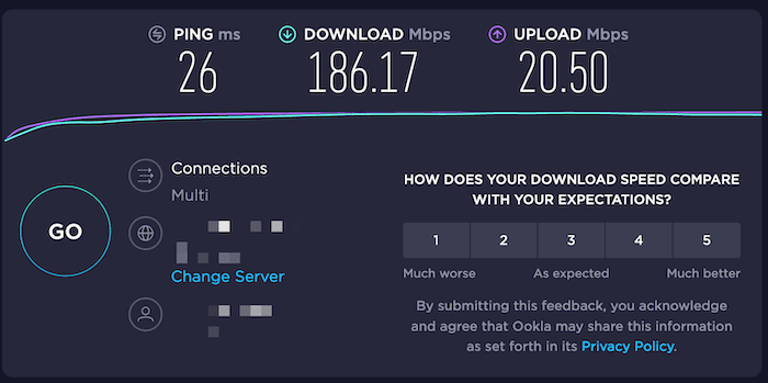 The Speedtest.net website.