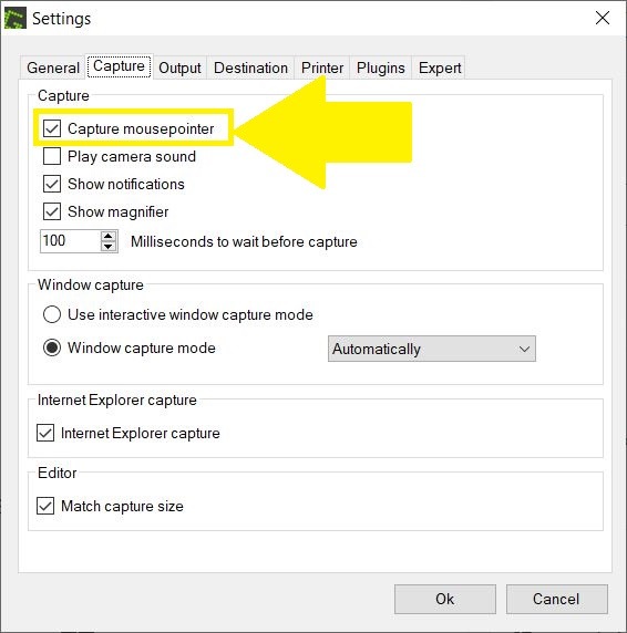 Greenshot Screenshot With Mouse Cursor Windows