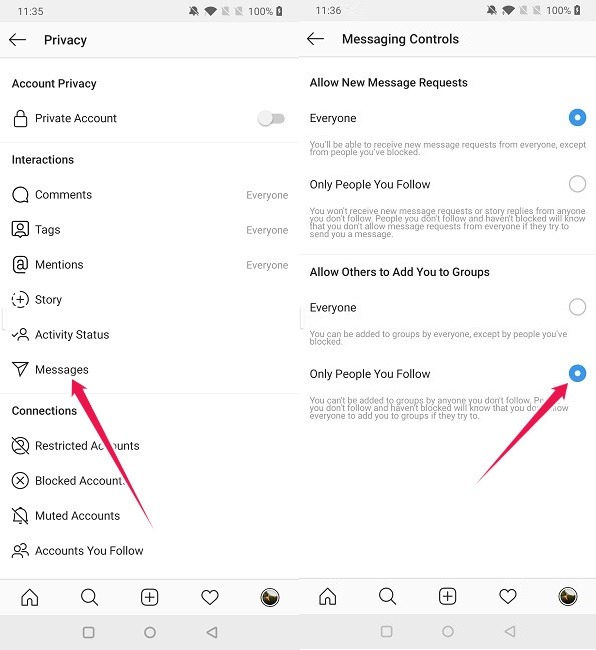 How To Prevent Users From Adding In Groups Business Account Message Settings