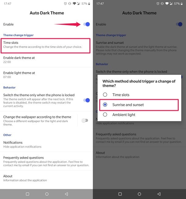 How To Schedule Dark Mode Android Automatic Dark Theme App