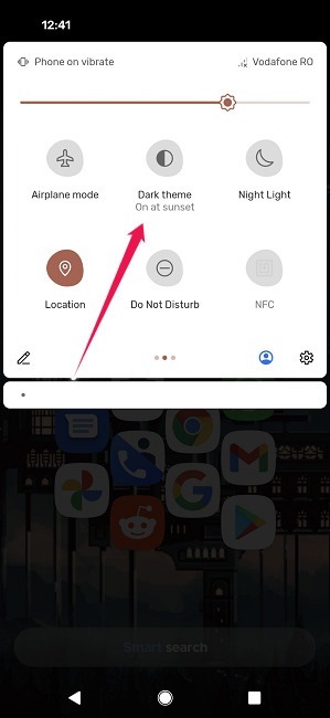 How To Schedule Dark Mode Android Pixel Dark Theme Quick Action