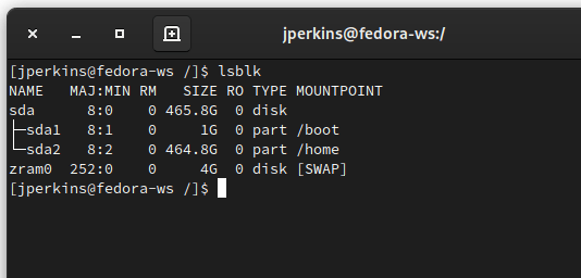 Linux Virtual Directory Lsblk