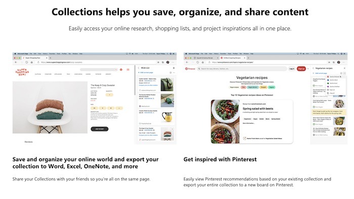 Microsoft Edge Collections Bookmarks Overview