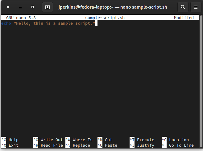 Shebang Plain Sample Script