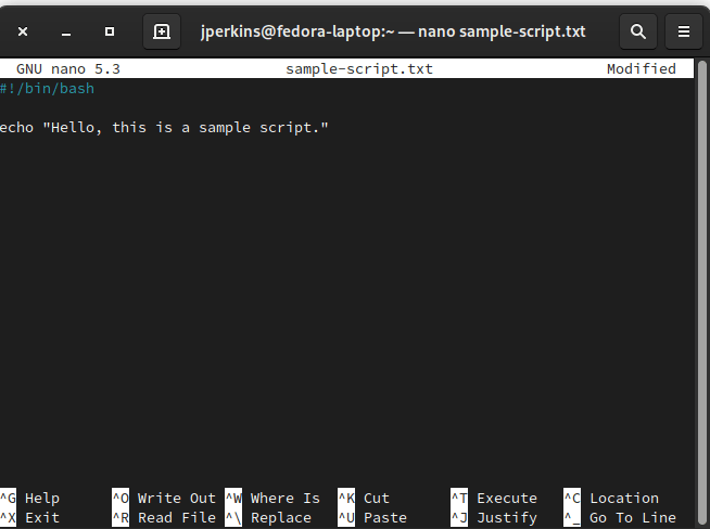 Shebang Sample Script