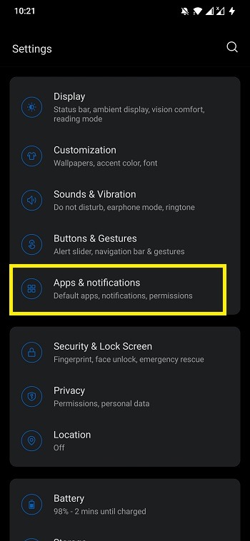 Signal Not Working Settings