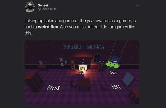 A Tweet showcasing "weird flex".