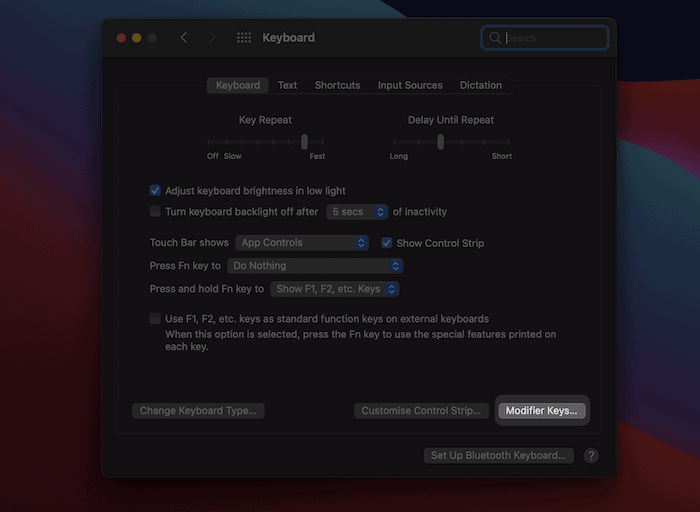 Usb Keyboard Modifier Option
