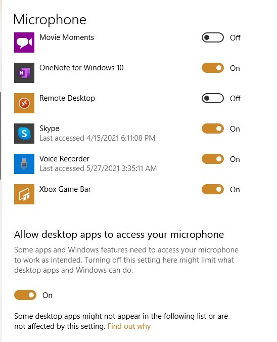 Ext Microphone Windows Apps With Access