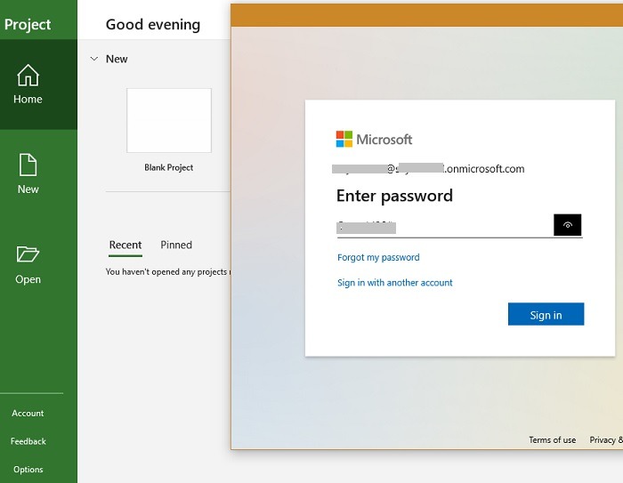 Microsoft Project Shortcuts Project Login Page