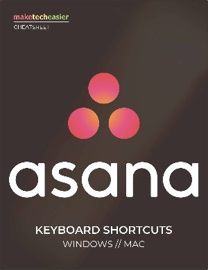 Asana Keyboard Shortcuts Cheatsheet Download