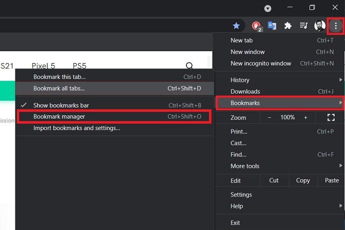 Bookmark Manager Chrome