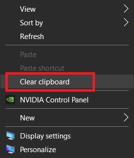 Clear Clipboard Windows 10