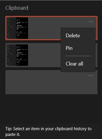 Clipboard History Delete Windows 10