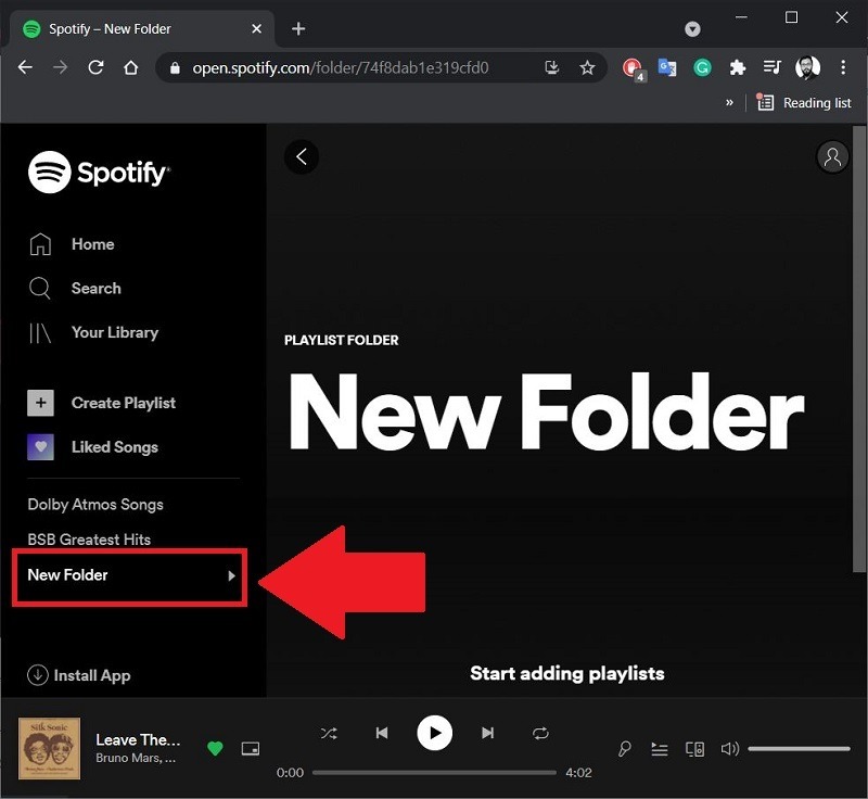 Create Spotify Playlist Folder 2