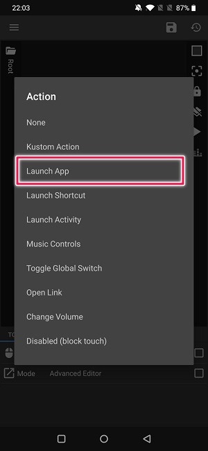 Create Widget Android Launch App Action