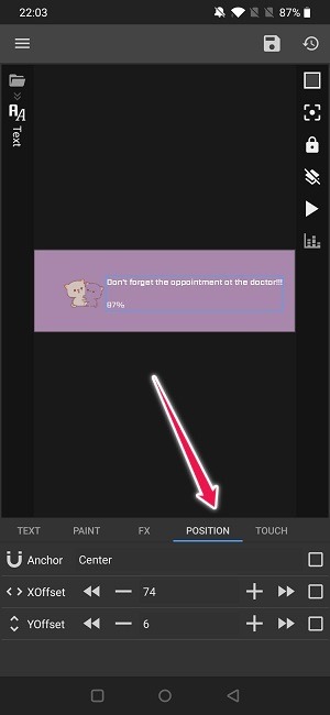 Create Widget Android Position Text