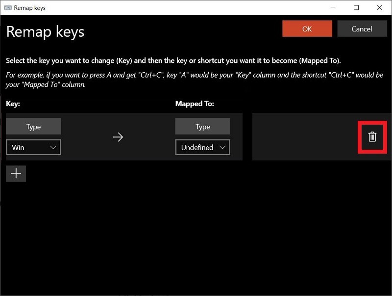 Delete Remapped Windows Key