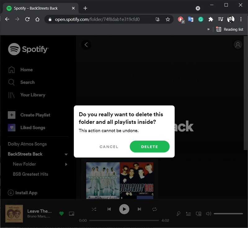 Delete Spotify Folders