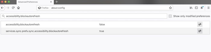 Disable Auto Refresh Browser Firefox