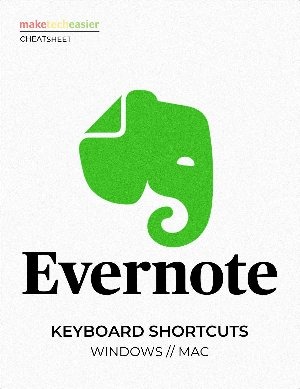 Evernote Keyboard Shortcuts Cheatsheet Download