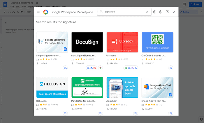 The Google Workspace Marketplace.