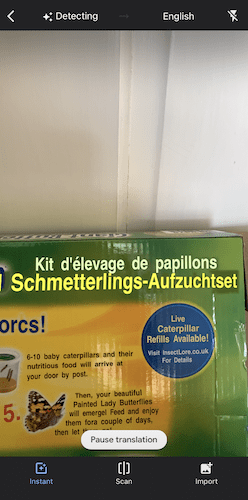 Converting text in Google Translate.