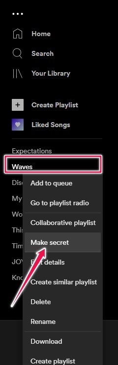 Hide Spotify Listening Activity Desktop Make Playlist Secret