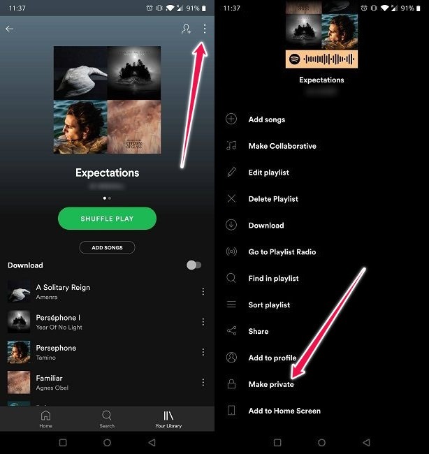 Hide Spotify Listening Activity Mobile Make Playlist Private
