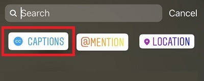 Instagram Stories Captions Sticker