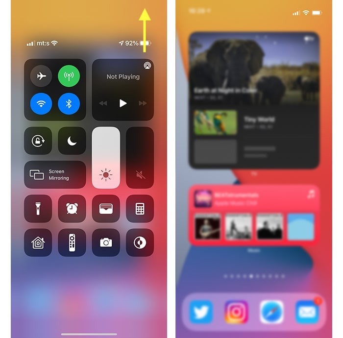 Iphone 12 Battery Percentage Control Center Opened