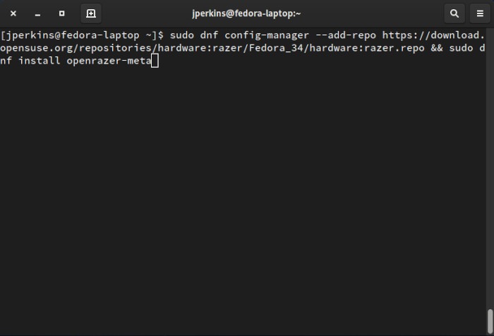 Openrazer Linux Fedora Install