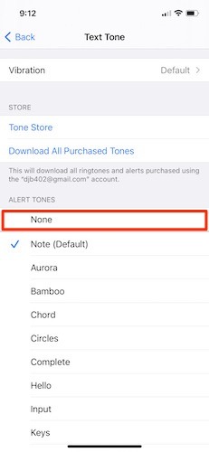 Outgoing Iphone Message None
