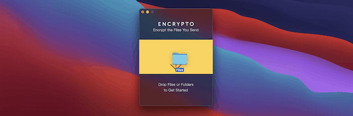 Dragging a folder onto the Encrypto app.