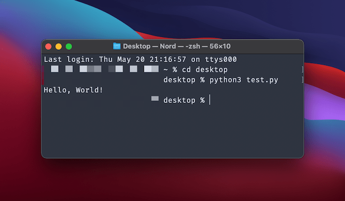 Running a Python Sript on macOS from the Terminal.