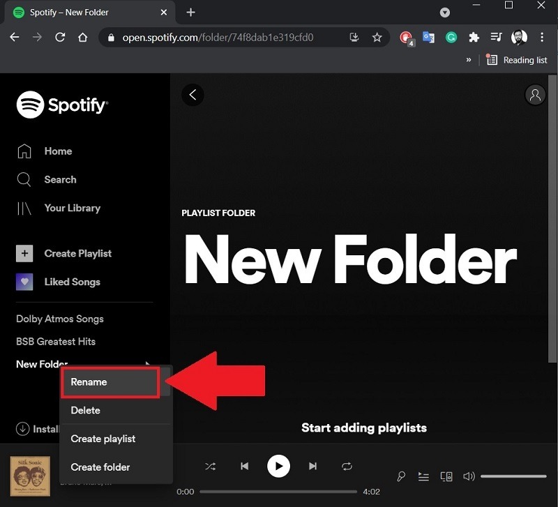 Rename Spotify Playlist Folder