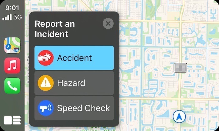 Report Incidents Apple Maps Carplay