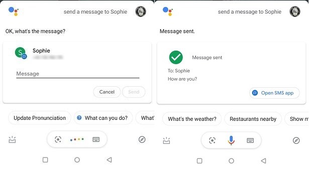 Send Messages Google Assistant Contact