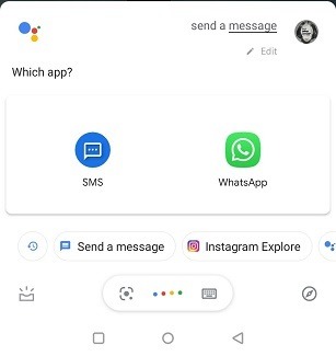 Send Messages Google Assistant Select Message Type