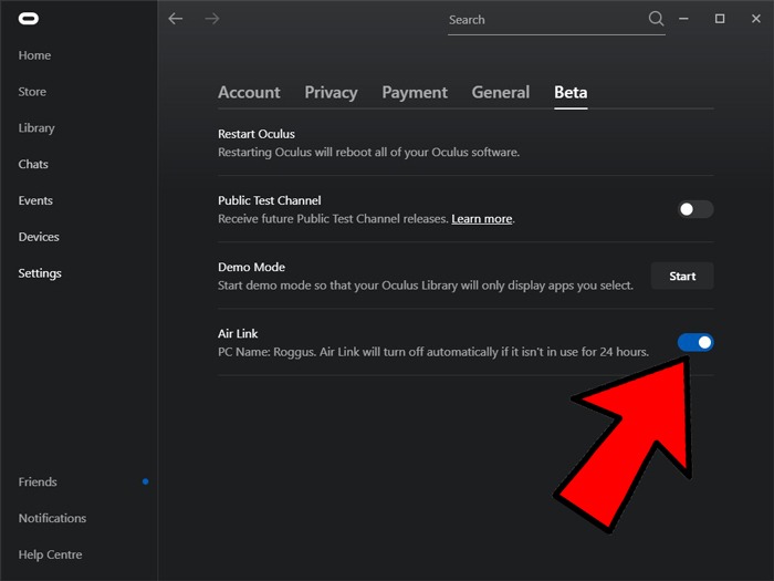 Set Up Oculus Air Link Oculus Pc Air Link Slider