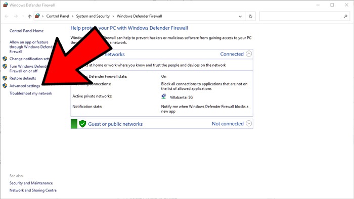 Set Up Port Forwarding Windows Defender Firewall Advanced Settings