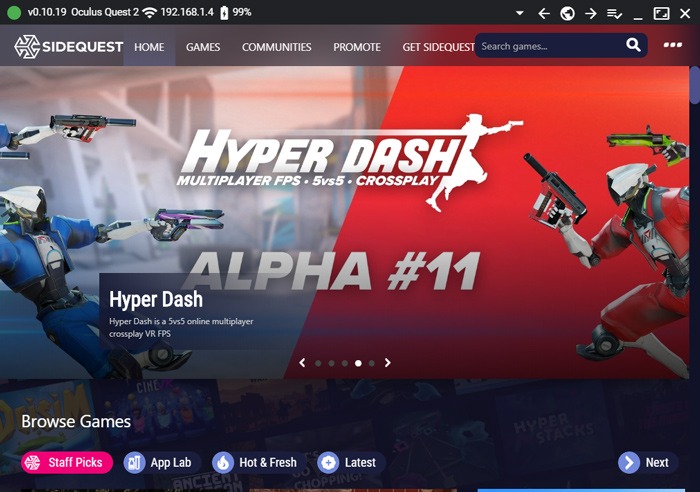 Sideload Oculus Quest 2 Sidequest Home