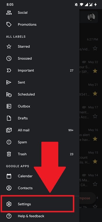 Smart Compose Gmail Android Settings